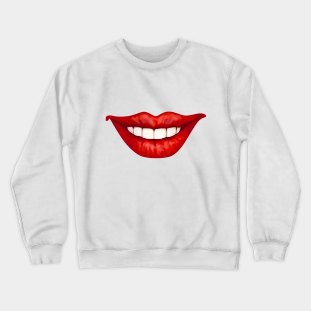 Smiling lips Crewneck Sweatshirt by katerinamk